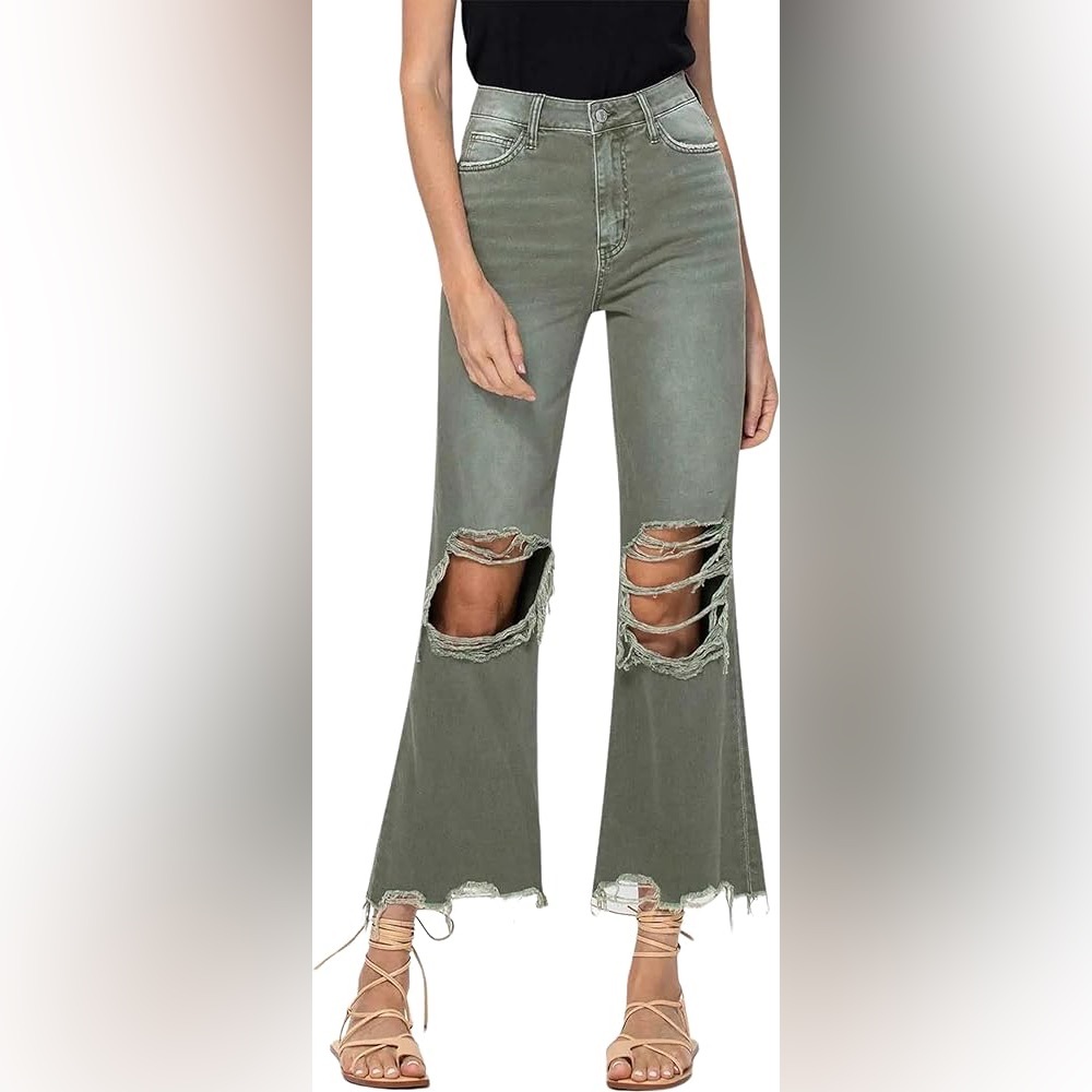 Super High Rise 90s Vintage Crop Flare Jeans